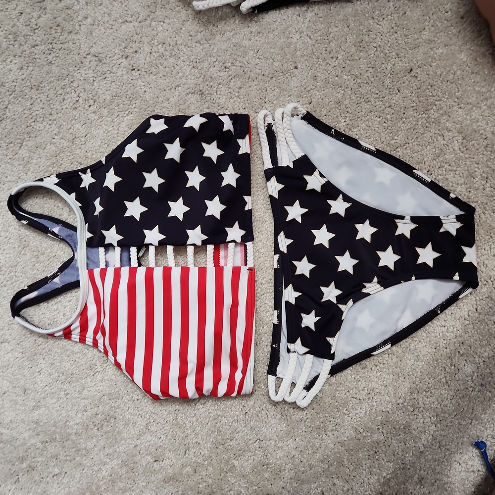 Red White and blue American Flag Bikini